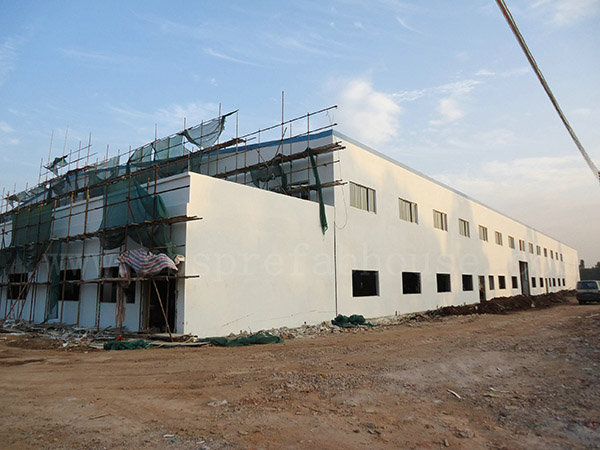 Two Storeys Steel Structure Workshop With Brick Wall